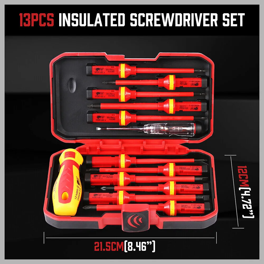 1000V Magnetic Insulated Screwdriver Set, 13Pcs VDE Certified