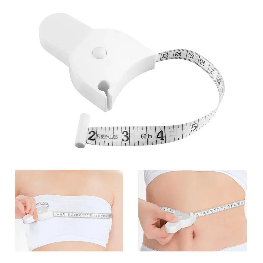 150cm/60 Inch Fitness Accurate Fitness Caliper Body Waist Chest Arms Legs Measuring Tape Retractable Ruler Measure