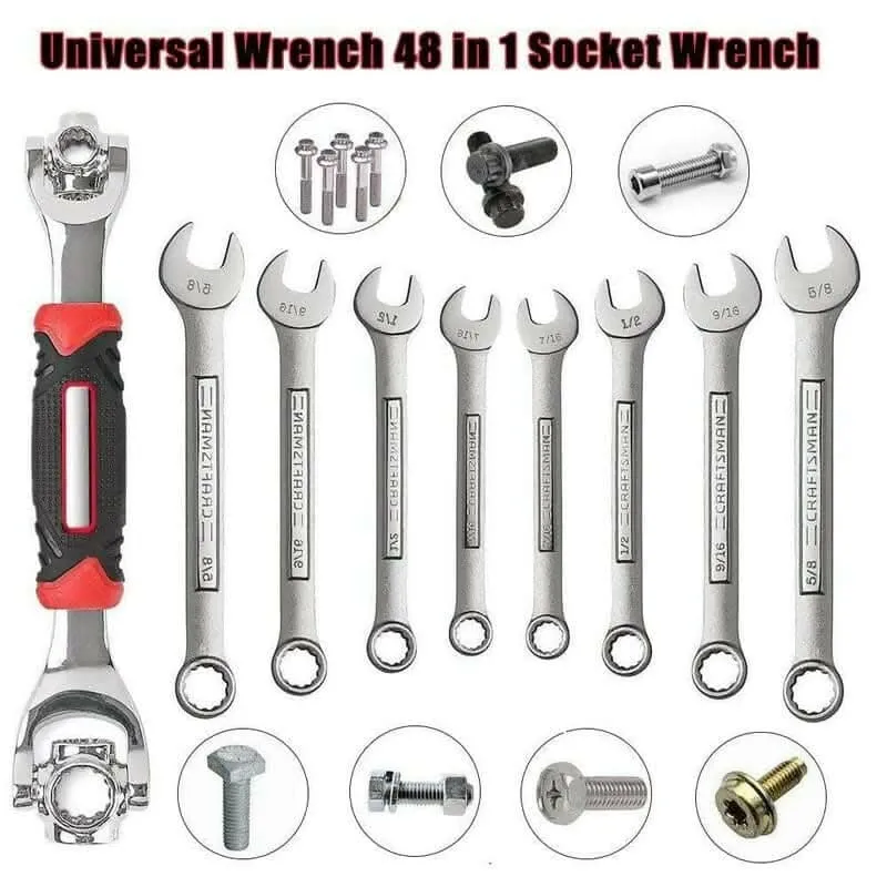 48 in 1 Socket Point Universal Car Repair 360 Degree Fixed Square Hand Tool Wrench