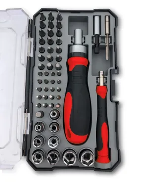 55 Piece Metric Tool Set with Ratcheting Bit Driver, Precision Bit Driver and Bit Assortment - DT5024