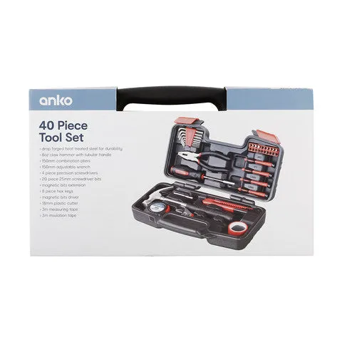 Anko 40 Piece Tool Set - Black/Red