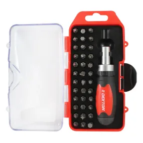 DEKTON 37PC Stubby Ratchet Screwdriver and Bit Set