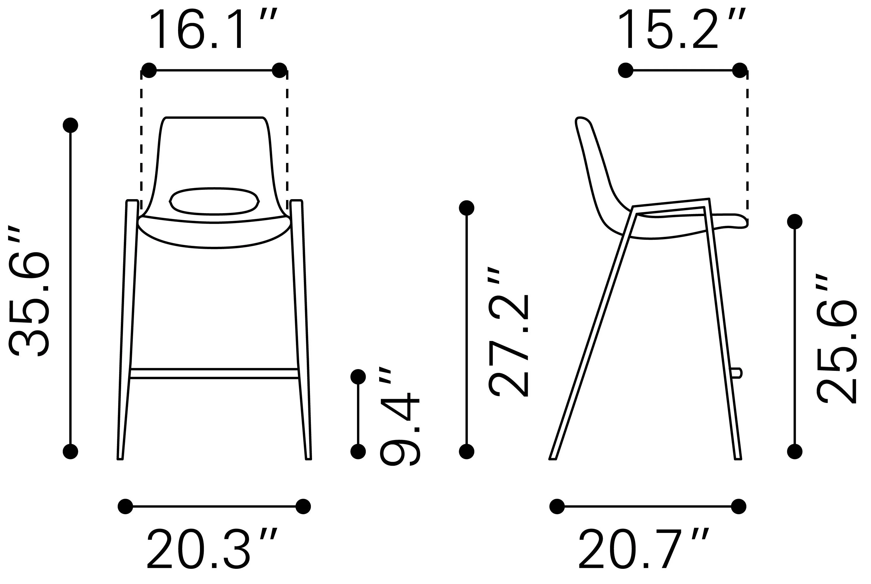 Desi Counter Stool (Set of 2) Blue & Walnut