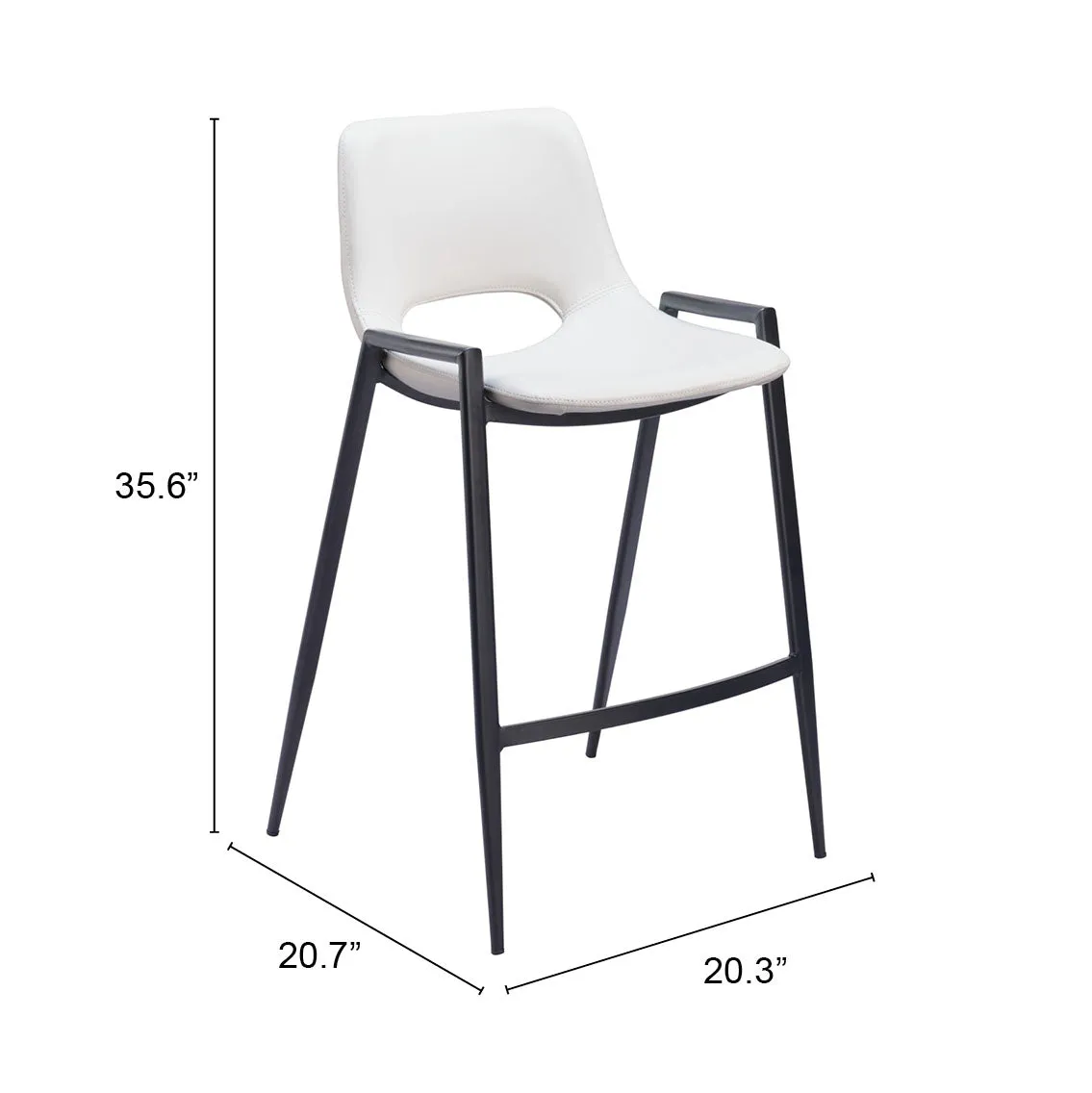 Desi Counter Stool (Set of 2) White