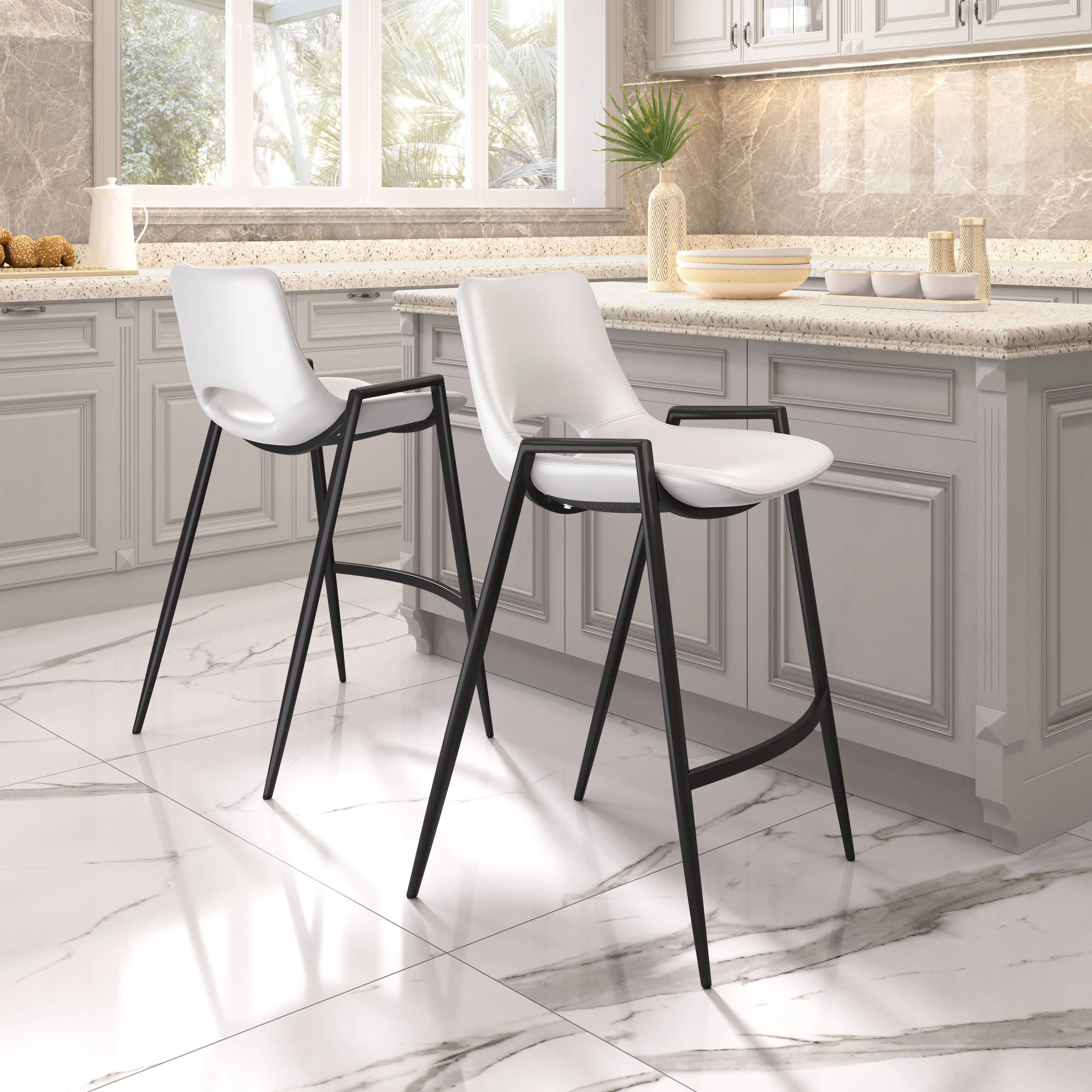 Desi Counter Stool (Set of 2) White