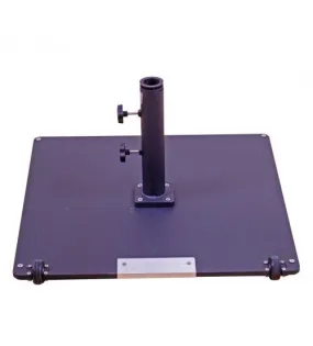 Galtech 95 LBS Square Commercial Umbrella Base W/ Wheels - Black