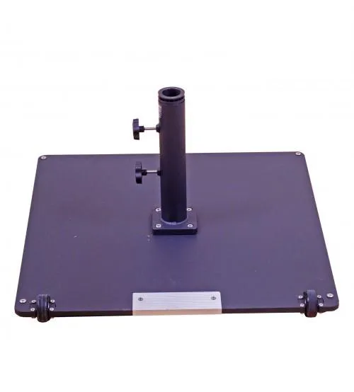 Galtech 95 LBS Square Commercial Umbrella Base W/ Wheels - Black