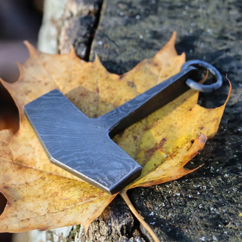 Hand Forged Damascus Steel Mjolnir