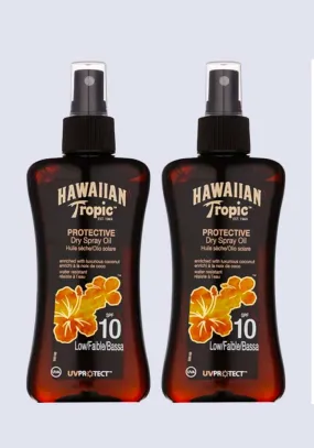 Hawaiian Tropic Protective Spray Oil SPF 10 200ml - 2 Pack Saver