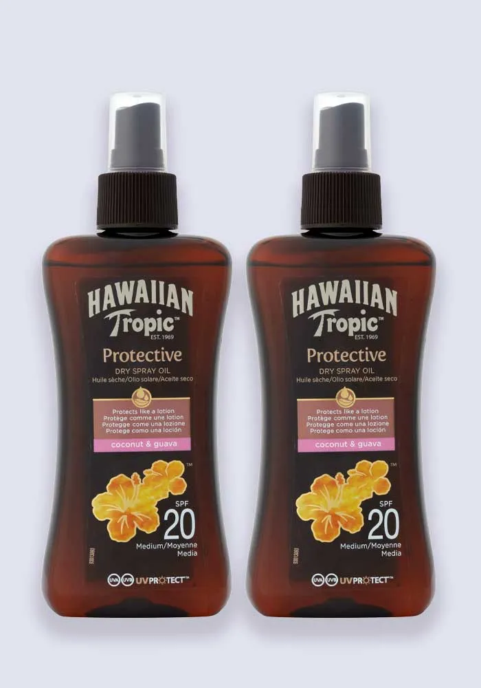 Hawaiian Tropic Protective Spray Oil SPF 20 200ml 2 Pack Saver