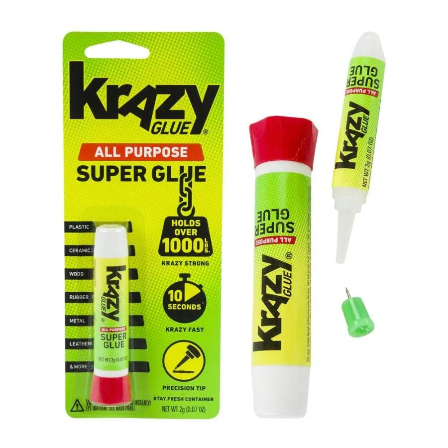 Krazy - Glue All Purpose Super Glue Instant Strong - 0.7 Oz - 12 Pack