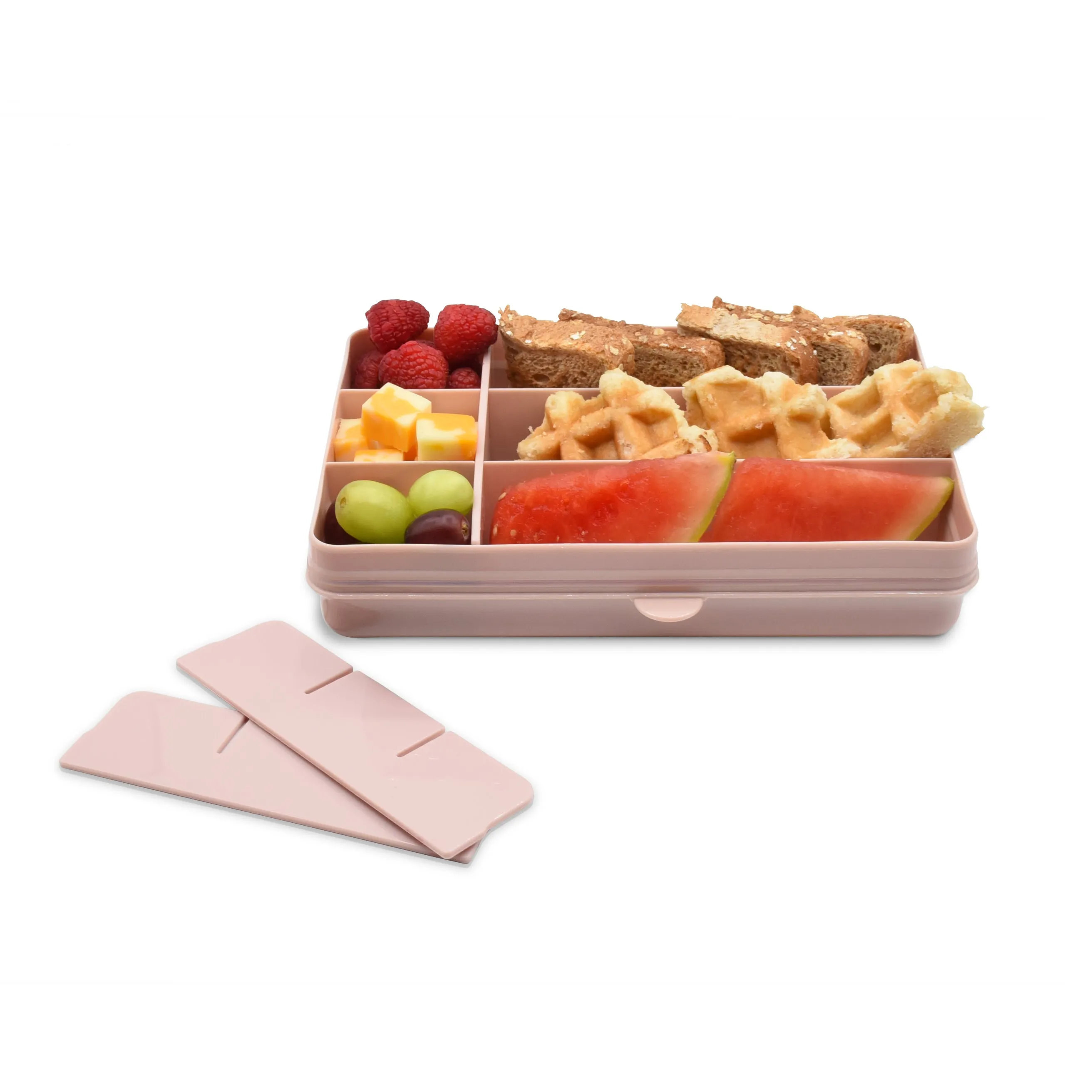 melii Snackle Box Pink - 12 Compartment Snack Container with Removable Dividers for Customizable Storage - Ideal for On the Go Snacking, BPA Free, Easy to Open and Clean