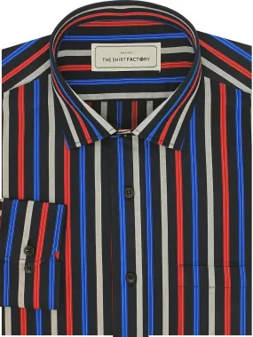 Men's Premium Cotton Striped Shirt - Multicolour (1291)