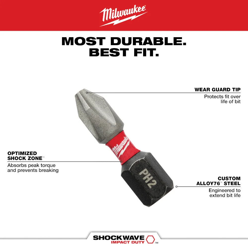 Milwaukee 48-22-2915 14-in-1 Multi-Bit Screwdriver W/ SHOCKWAVE Impact Duty Bits