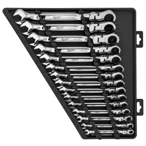 Milwaukee Metric Flex Head Ratcheting Combination Wrench Set 15Pc