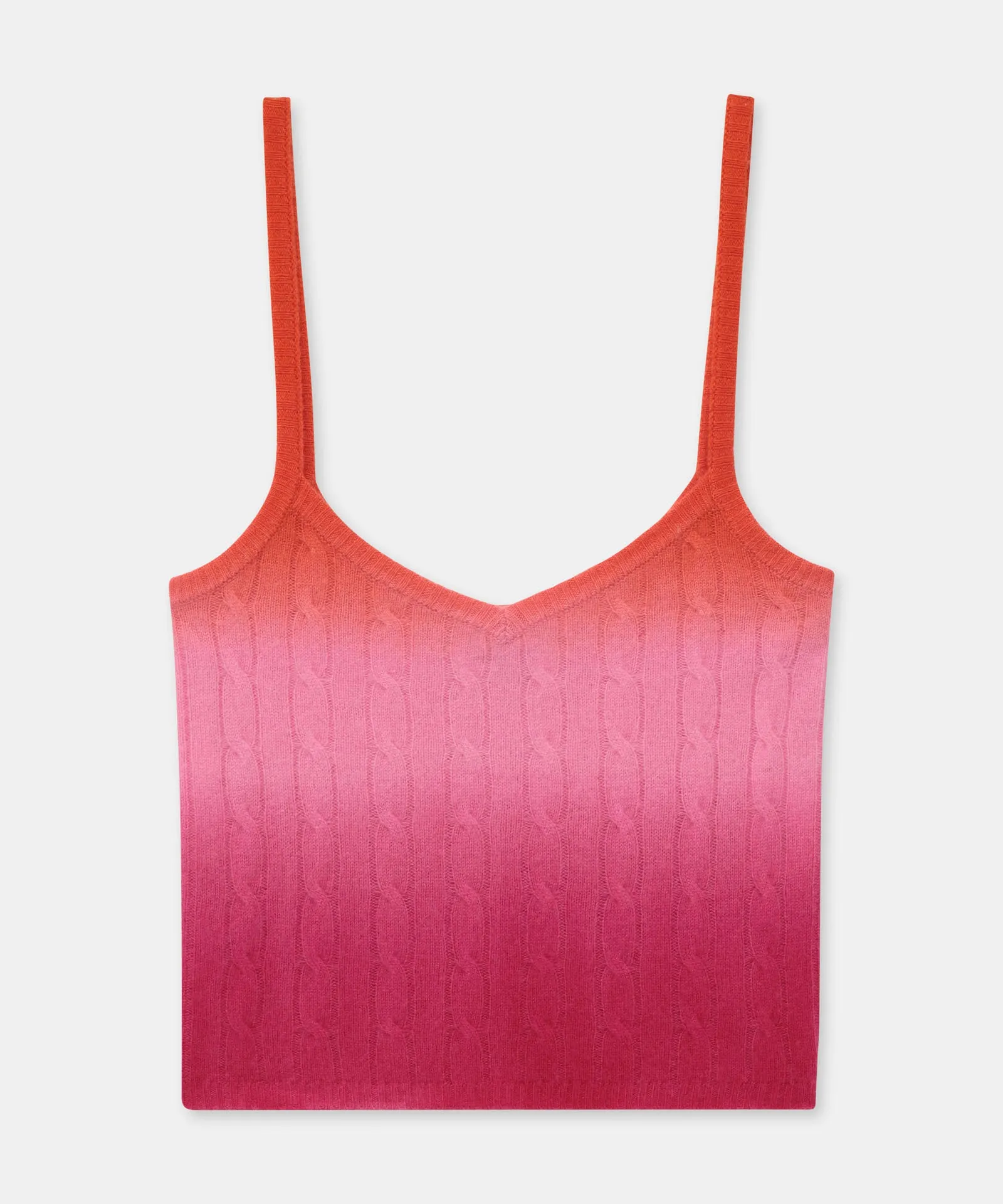 Novelty Cashmere Dip Dye Cable Tank