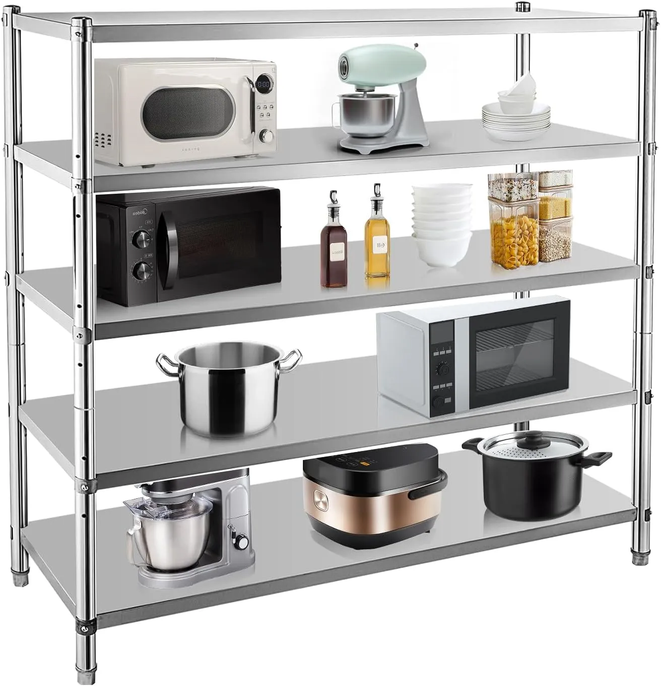 Stainless Steel Shelves, Durable Storage Shelf, Heavy Duty Kitchen Rack