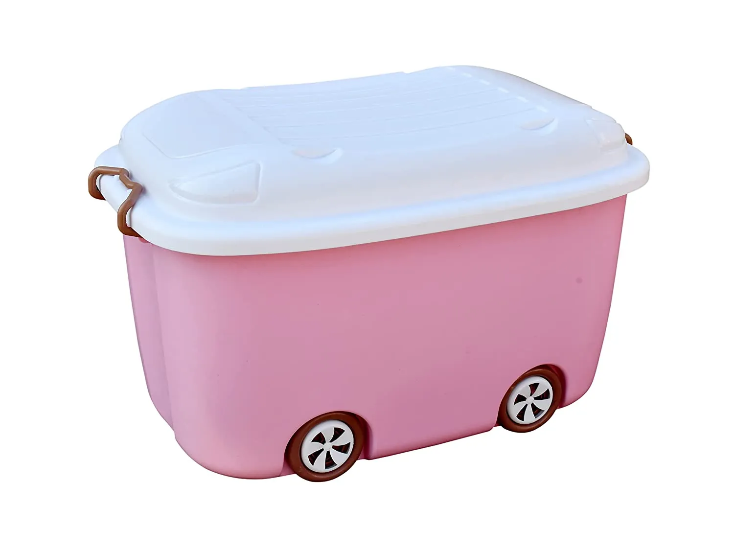 THE LITTLE LOOKERS Multipurpose Organizer/Storage Box Container with Latching Handles | Portable Toy/Stationary/Clothes/Books Trolley in Fun Colors (Large)