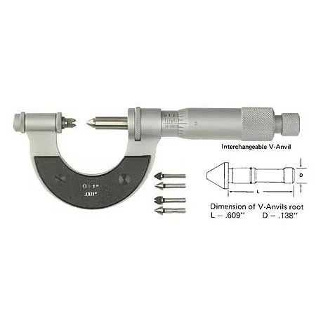 TOOL-A-THON SPECIAL - Fowler Standard Micrometers - 1 - 2 Inch - Inch - .001 Inch - Digital Thread